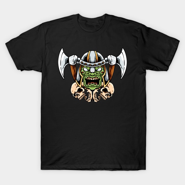 Zombie Warrior And Skulls T-Shirt by andhiika